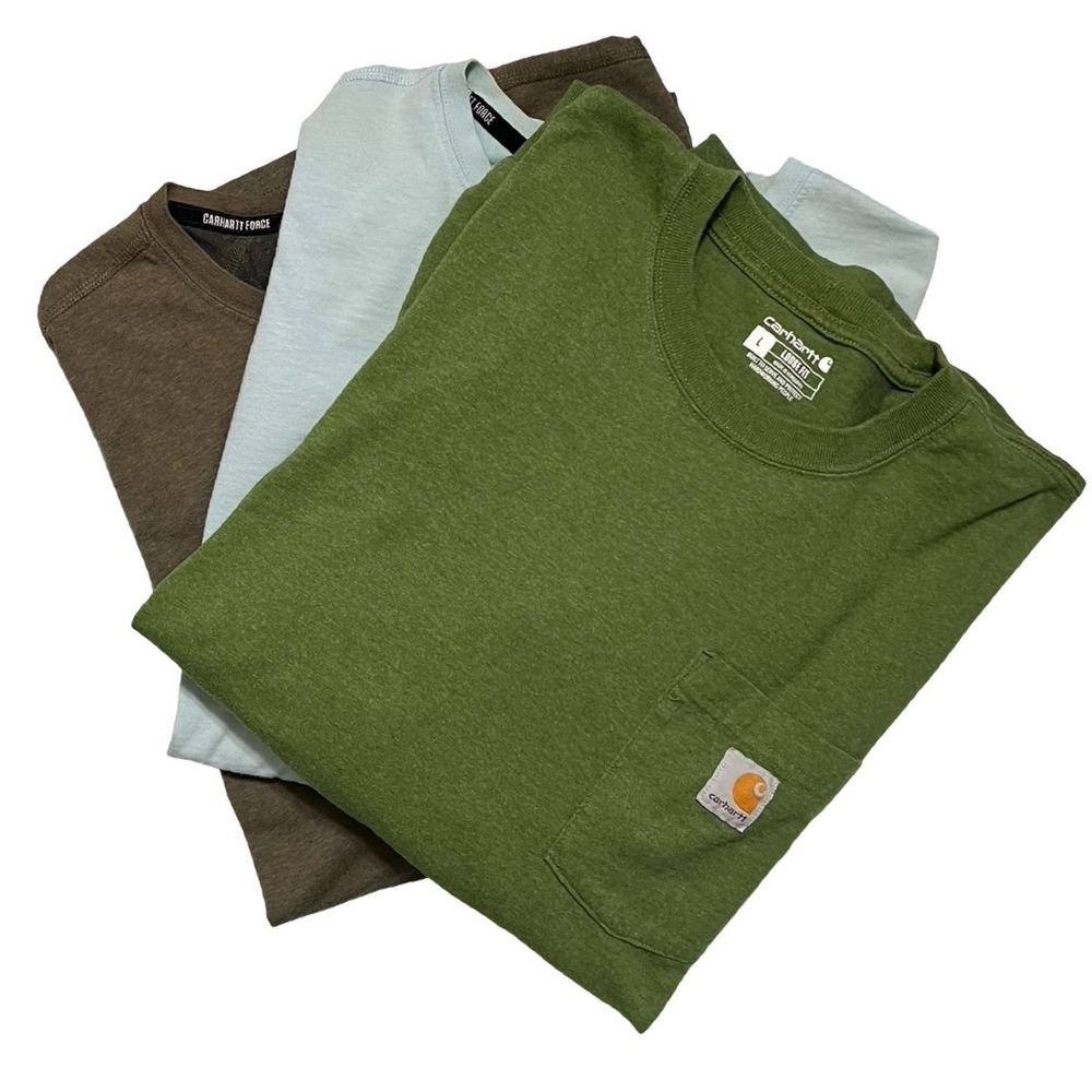 Carhartt Men's Large Long Sleeve Button Down Shirts 3-Piece Bundle Lot